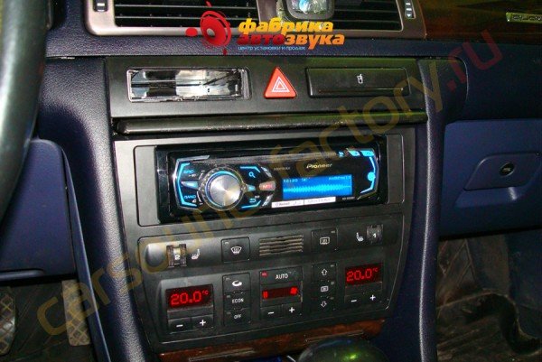 установка автомагнитолы 1din Pioneer DEH-X8500BT Audi S6