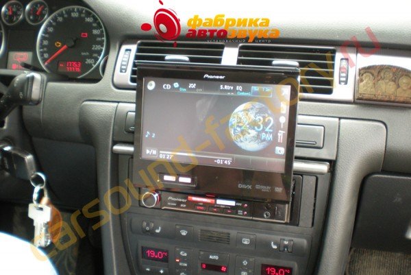 установка автомагнитолы с монитором Pioneer AVH-P6300BT Audi A6