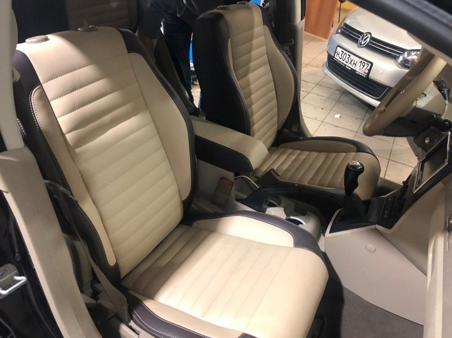 Перетяжка сидений автомобиля натуральной кожей