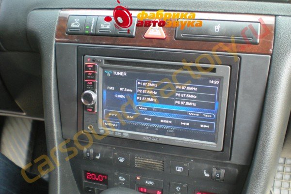 установка автомагнитолы Kenwood DDX 3058 Kenwood DDX 3058 Audi A6